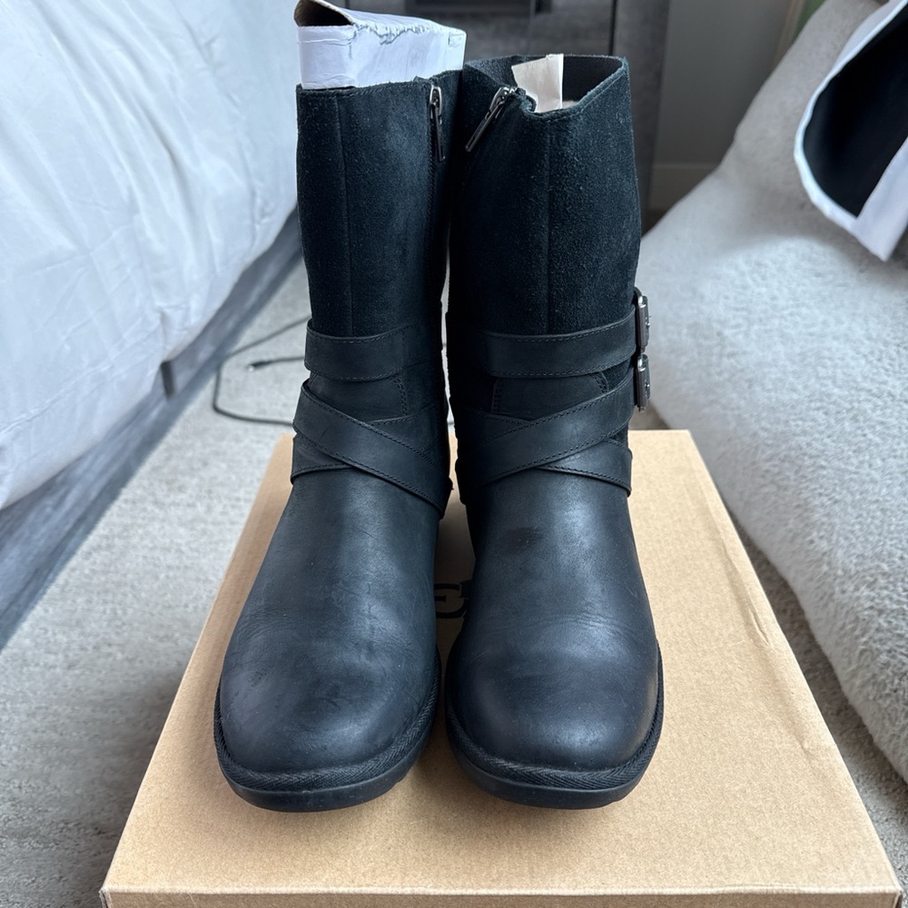 UGG Black Combat Moto Boots